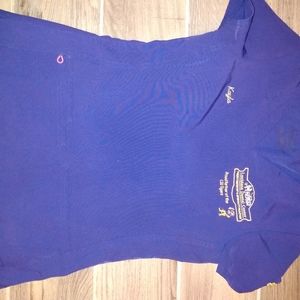 Purple Heart soul scrub top with gold embroidery. Size XS